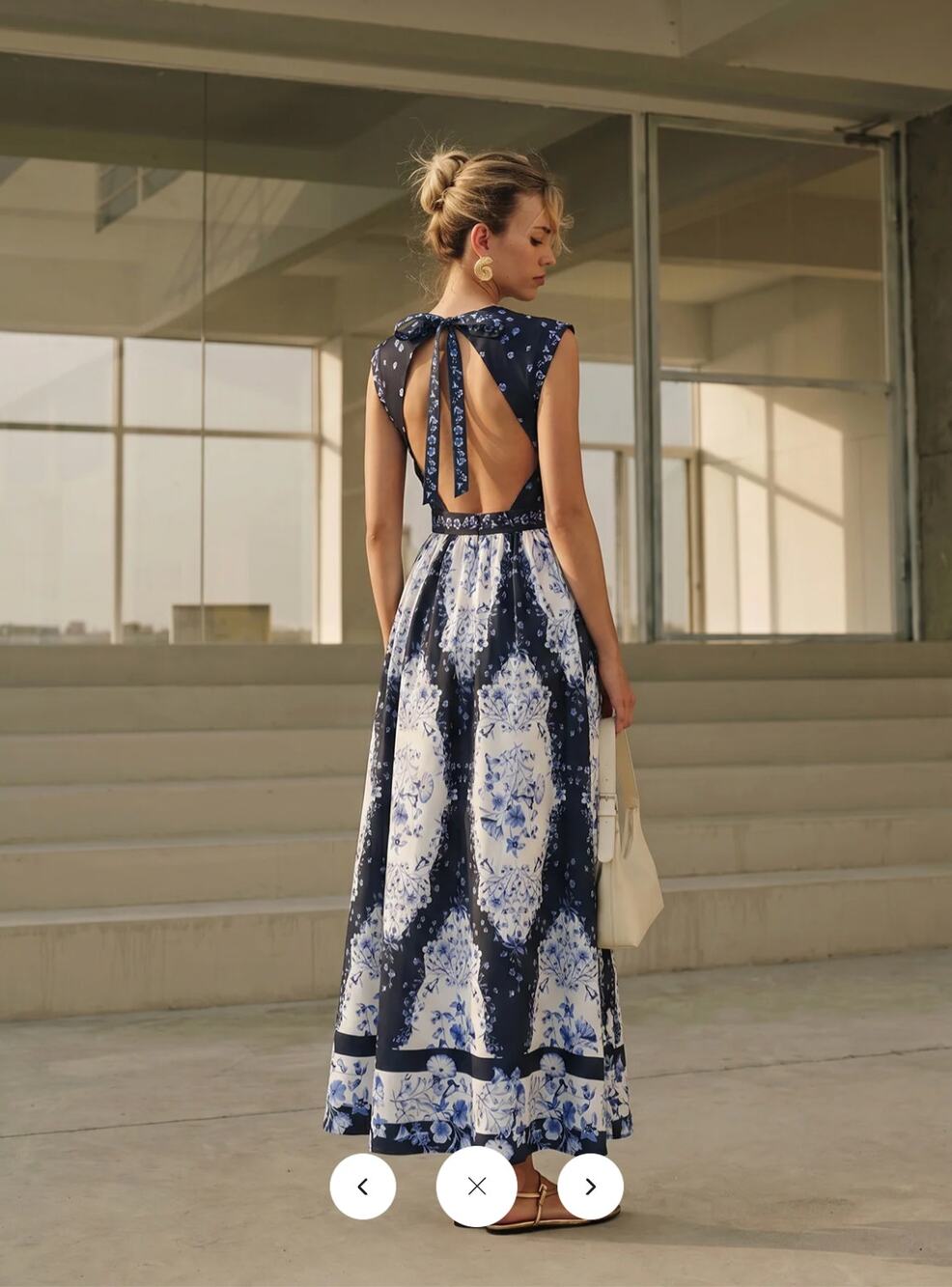 NWT Commense Backless Floral Print Maxi Dress SZ XL
